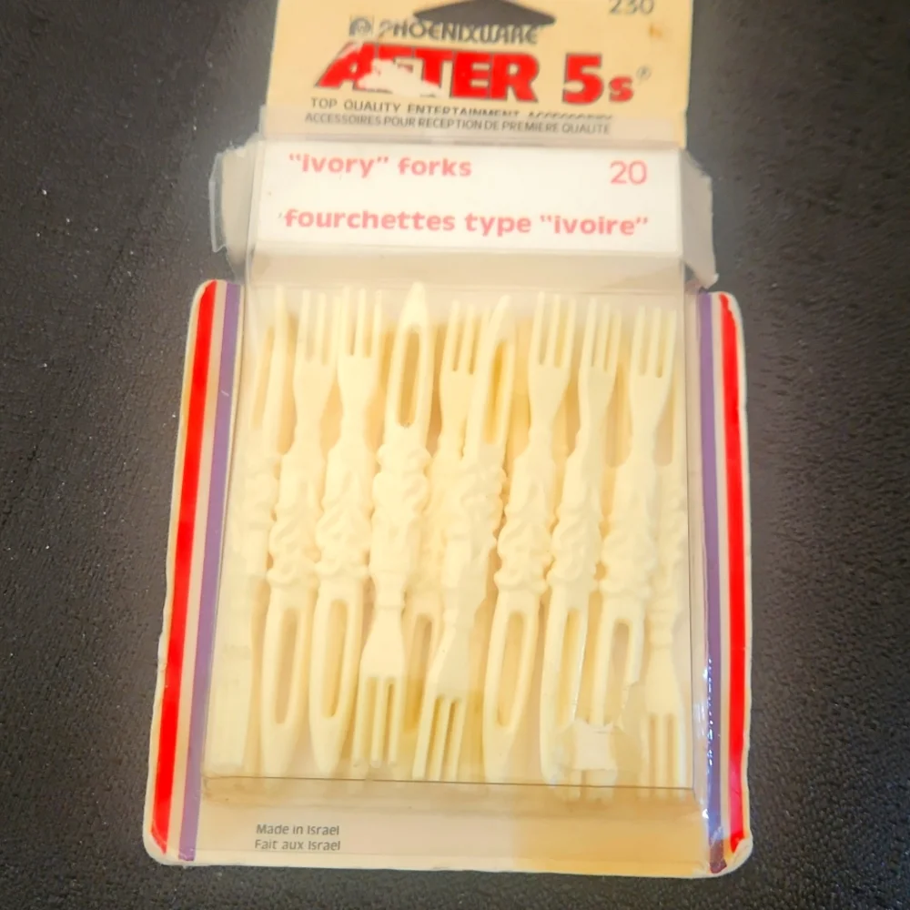 RETRO 1981 PHOENIXWARE COCKTAIL IVORY FORKS.